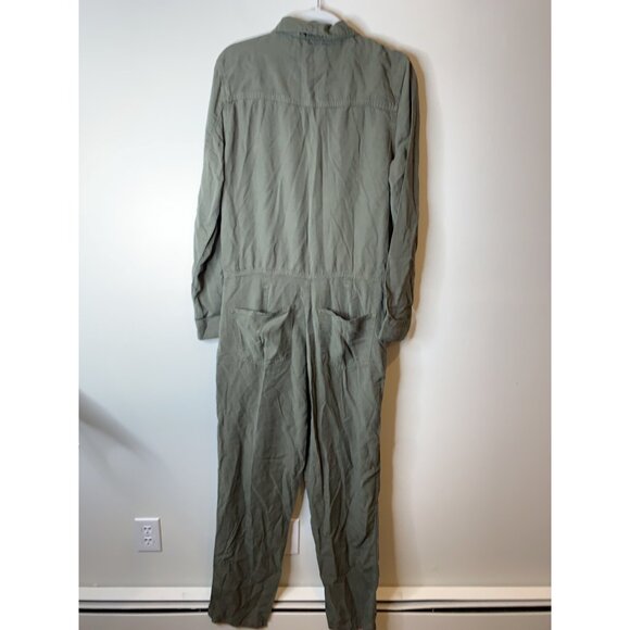 Free People Etienne Marcel Lyocell Aviator Jumpsuit Military Green Size M $360 - Picture 10 of 12